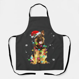 Tablier T-Shirt Noël Arbre Chien Berger Allemand Xmas