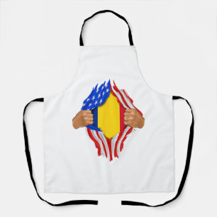 Tablier T-Shirt Sang Roumain en Moi Drapeau de la Roumanie