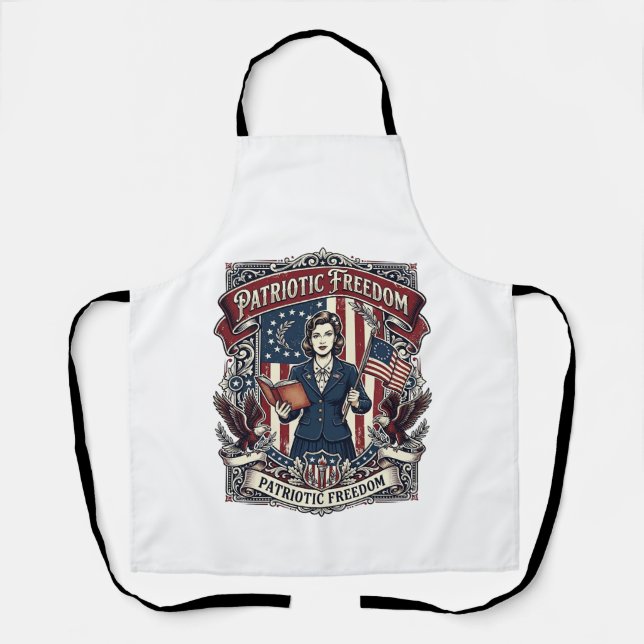 Tablier T-shirt vectoriel graphique pour enseignant patrio (Recto)