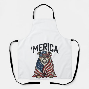 Tablier T-shirt vectoriel vintage du Bulldog patriotique '
