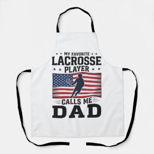 Tablier T-shirt vintage drapeau américain Funny Lacrosse P