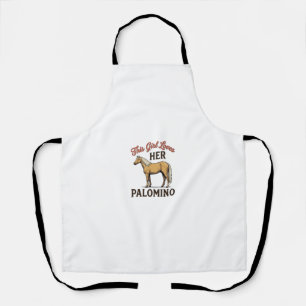 Tablier T-Shirt vintage gravure amateur de cheval Palomino