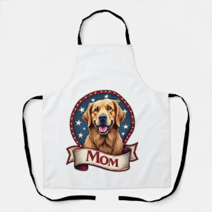 Tablier T-shirt vintage pour maman de retriever doré patri