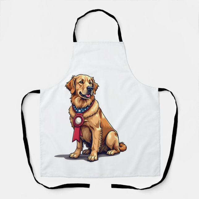 Tablier T-shirt vintage Proud American Golden Retriever 4 (Recto)