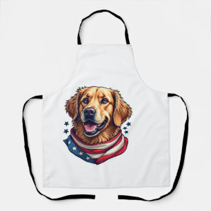 Tablier T-shirt vintage retriever golden étoilé