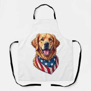 Tablier T-shirt vintage Star Spangled Golden Retriever 4