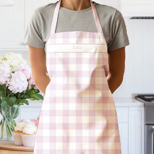 Tablier Tabard à carreaux Gingham rose Pivoine