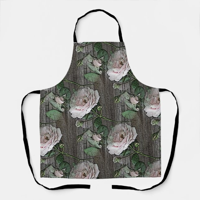 Tablier Tabard à impression de roses (Recto)