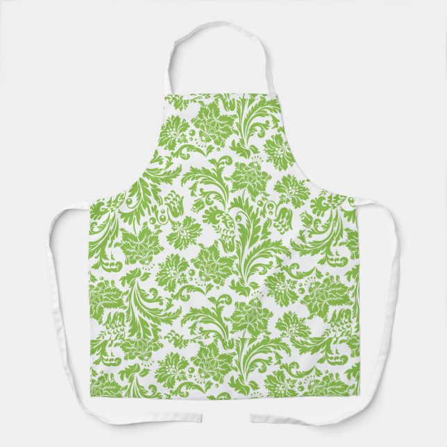 Tablier Tabard à imprimé floral et verdure intégral, Grand (Recto)