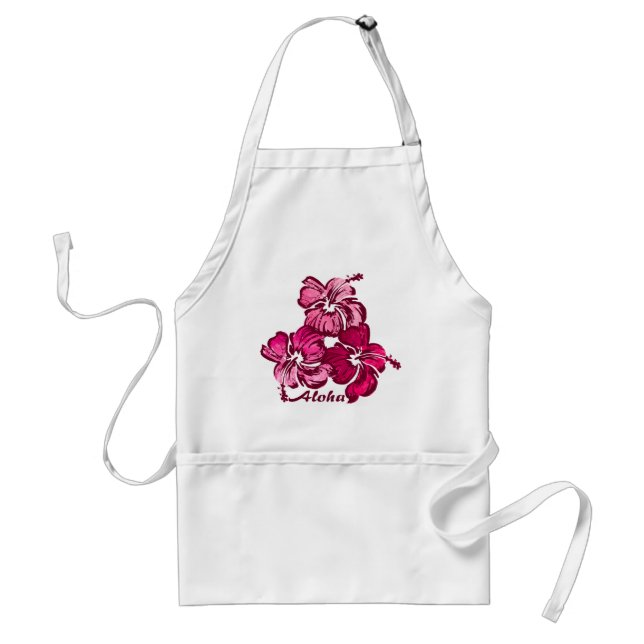 Tablier Tabard à l'aquarelle Hibiscus (Devant)