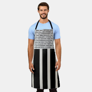 Tablier Tabard à rayures noir et blanc imprimé partout