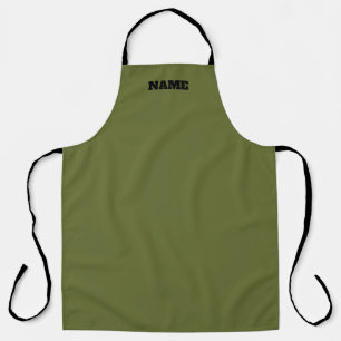 Tablier Tabard de cuisine vert OD avec nom personnalisé