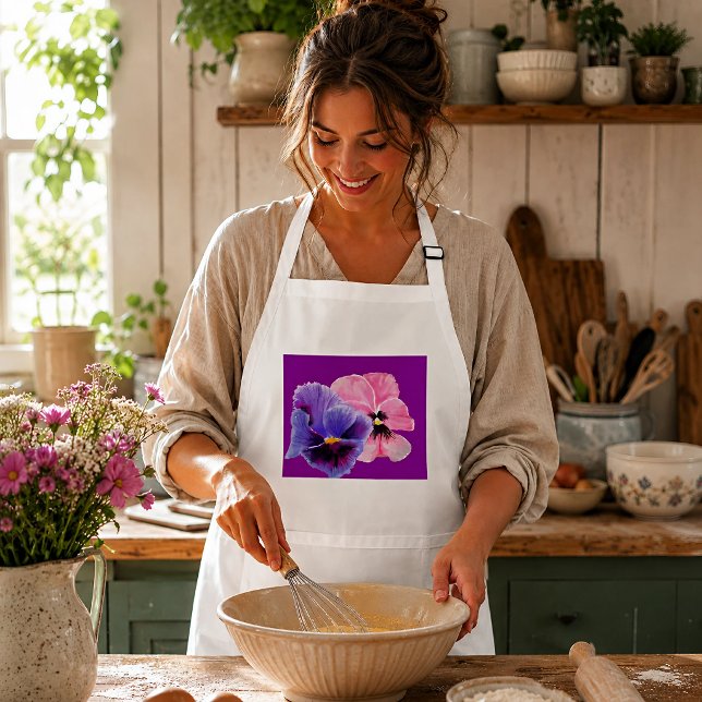 Tablier Tabard de jardin fleur de pensée violette (Créateur téléchargé)
