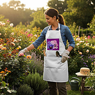 Tablier Tabard de jardin fleur de pensée violette