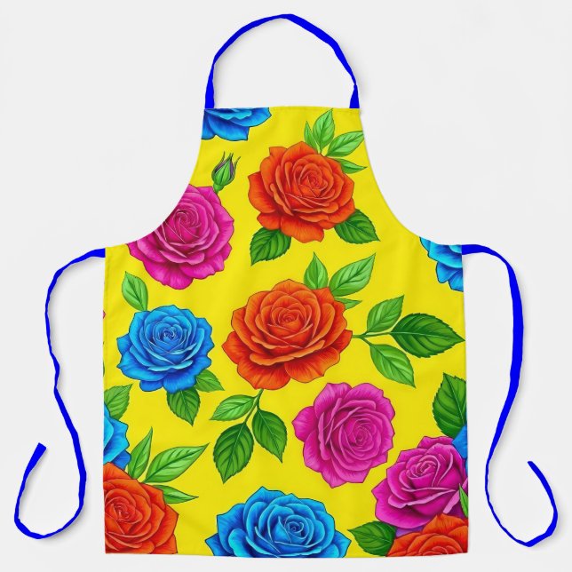 Tablier Tabard Floral Rose Jaune Clair (Recto)