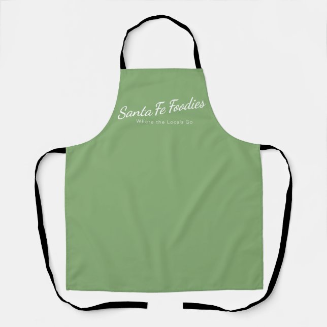 Tablier Tabard Light Sage avec logo Santa Fe Foodies (Recto)