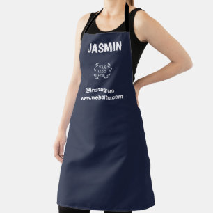Tablier Tabard Logo Entreprise Moderne Minimaliste bleu ma