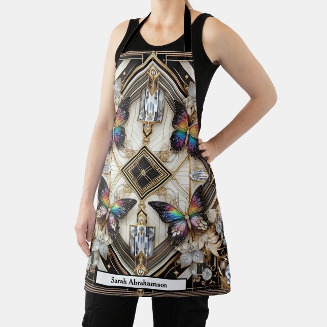 Tablier Tabard Papillon Arc-en-ciel Art Déco Féminin (Insitu)