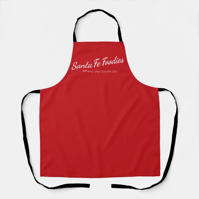 Tablier Tabard rouge avec logo Santa Fe Foodies (Recto)