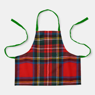 Tablier Tabard Royal Stewart Carreaux Rouges Sangle Verte