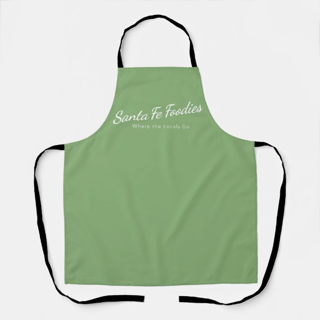 Tablier Tabard Sage avec logo Santa Fe Foodies (Recto)