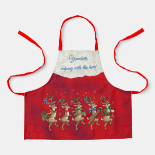 Tablier Tabard tout en impression de rennes fantaisistes r