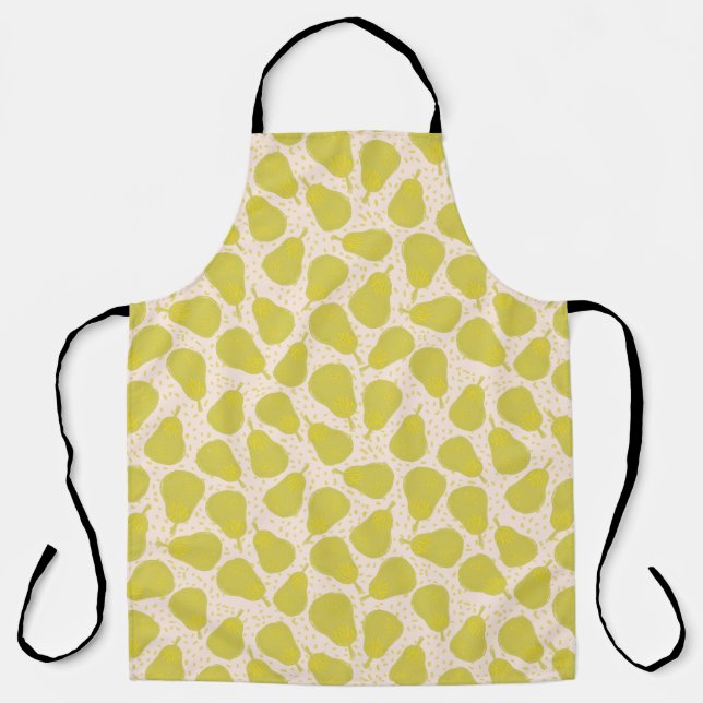 Tablier Tabard tout en Imprimé Poire Verte (Recto)