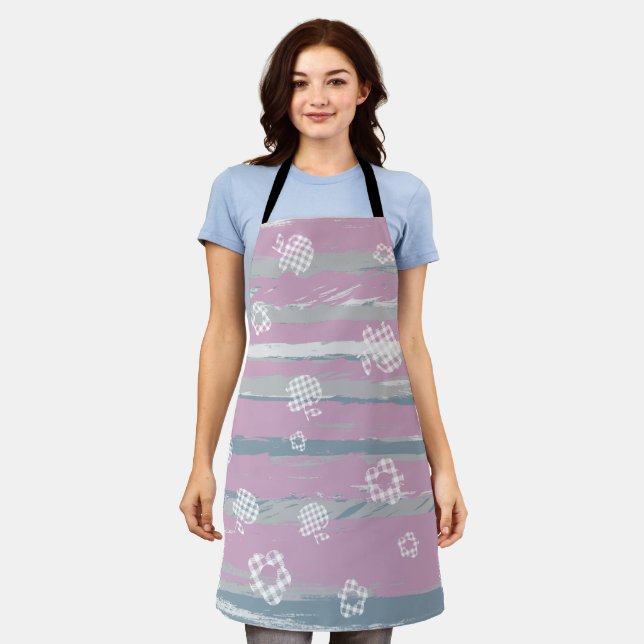 Tablier Tabard tout imprimé – Verger Gingham (Porté)