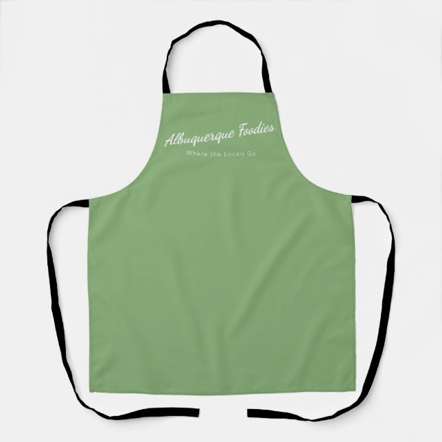 Tablier Tabard Vert Sauge Clair avec logo Albuquerque Food (Recto)