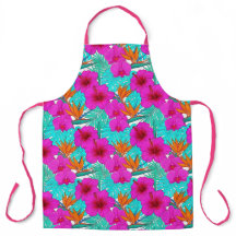 Tabardier à Imprimé Fleurs d'Hibiscus Rose Vibrant