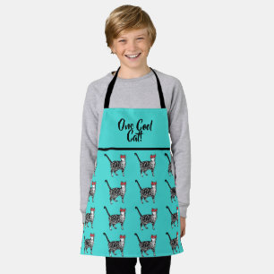 Tablier Tabby Cats 'One Cool Cat' Aqua Boys animal Apron