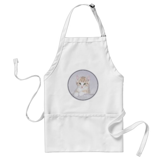 Tablier Tabby Orange Kitten Peinture - Art Chat original (Devant)