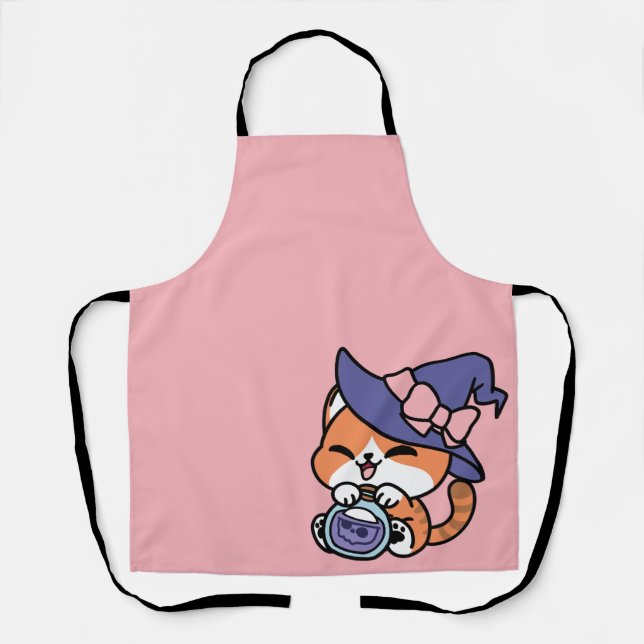 Tablier Tabby Witch Brew – Cute Halloween Cat Design (Recto)