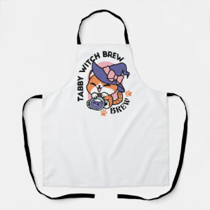 Tablier Tabby Witch Brew – Joli design de chat d'Halloween