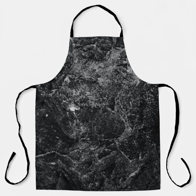Tablier Tableau abstrait noir et blanc (Recto)