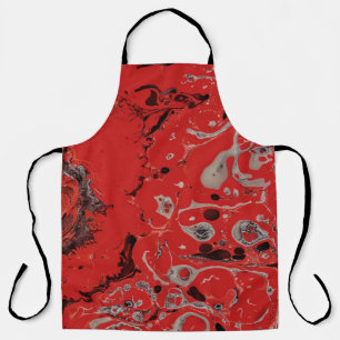 Tablier Tableau abstrait rouge et gris