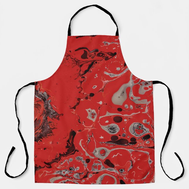 Tablier Tableau abstrait rouge et gris (Recto)