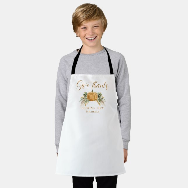 Tablier Tablée de Thanksgiving Citrouille Rendez Grâce Équ (Porté)