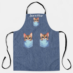 Tablier Tablette Cute Pocket Tabby Chat Tout-En-Dessus Imp