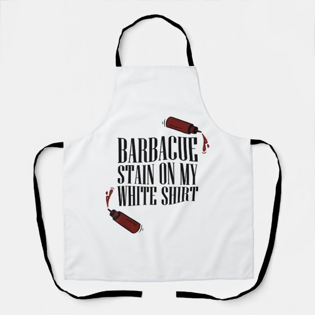 Tablier Tache de BBQ sur mon Blanc  (Recto)