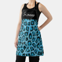 Taches de léopard bleu turquoise en fourrure monog