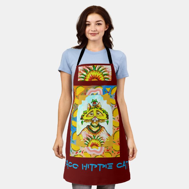 Tablier Taco Hippie Cat Apron (Porté)