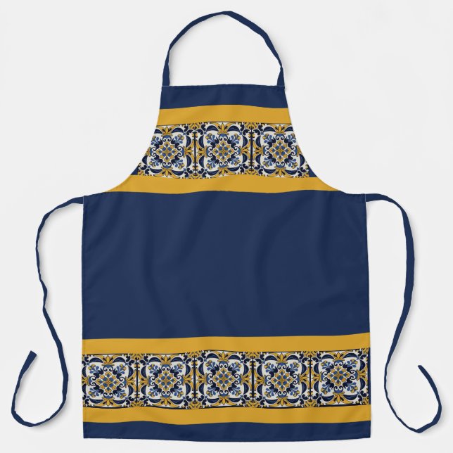 Tablier Talavera bleu royal (Recto)