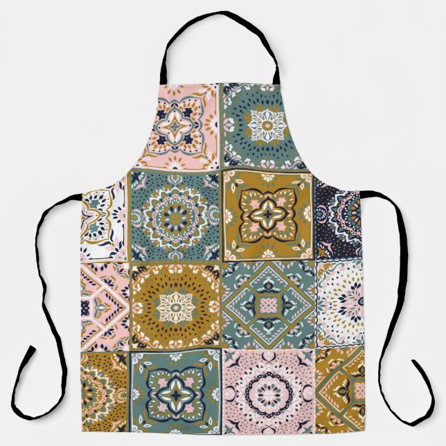 Tablier Talavera Indian : Patchwork, Ethnic Mosaic. (Recto)