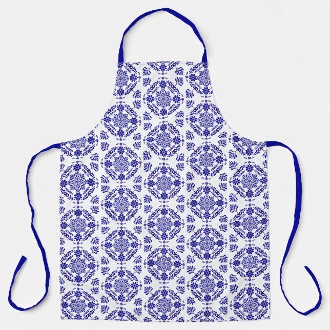 Tablier Talavera Trois Bleu et Blanc (Recto)