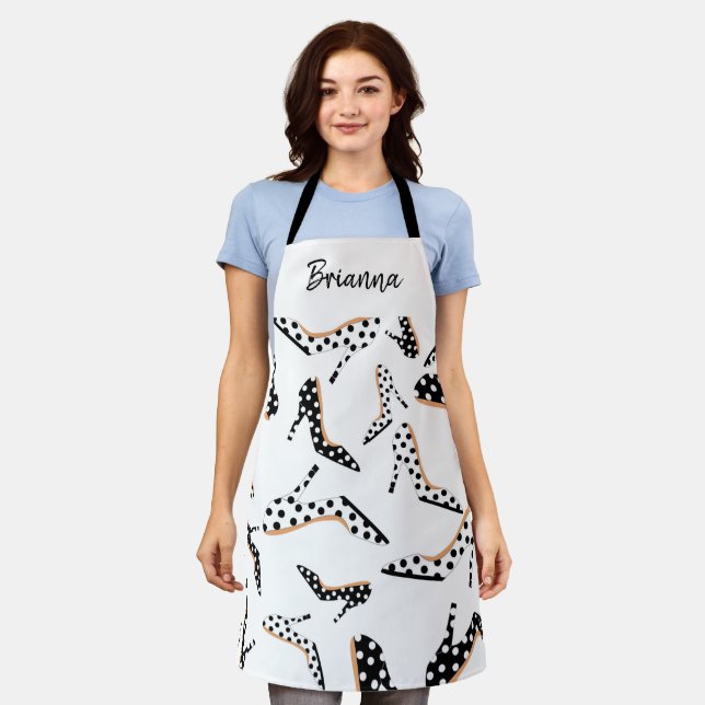 Tablier Talons hauts élégants noir et blanc (Porté)