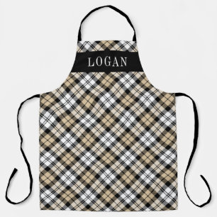 Tablier Tan Classique Veste Noir Plaid Monogramme Hommes