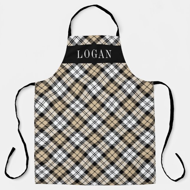 Tablier Tan Classique Veste Noir Plaid Monogramme Hommes (Recto)