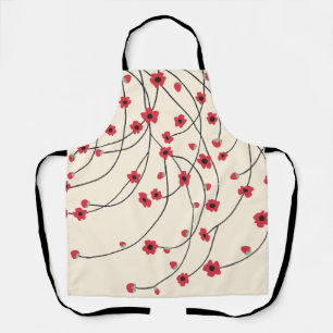 Tablier Tangled in Bloom Rouge Cramoisi Chaud Vanille