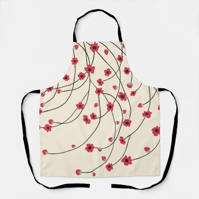 Tablier Tangled in Bloom Rouge Cramoisi Chaud Vanille  (Recto)